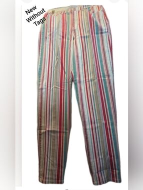 Gloria Vanderbilt Jeans Womens Size  6 Medium Striped Jeans Beachy Mom/Grandma